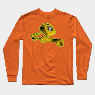 Classic Rotary Phone in Yellow Long Sleeve T-Shirt